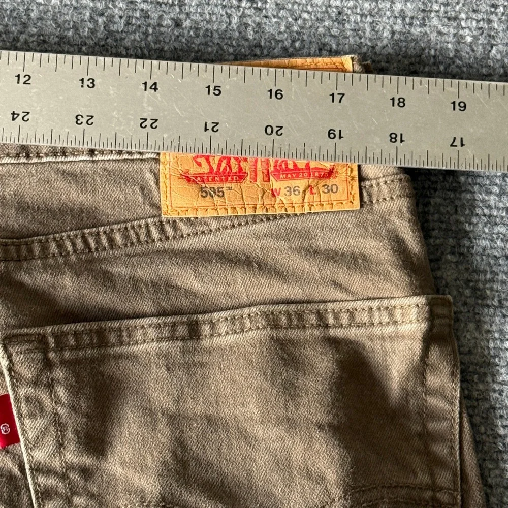Levis 505 Regular Fit Jeans Mens 36x30 Brown Straight Leg Denim Pants 00505-3158